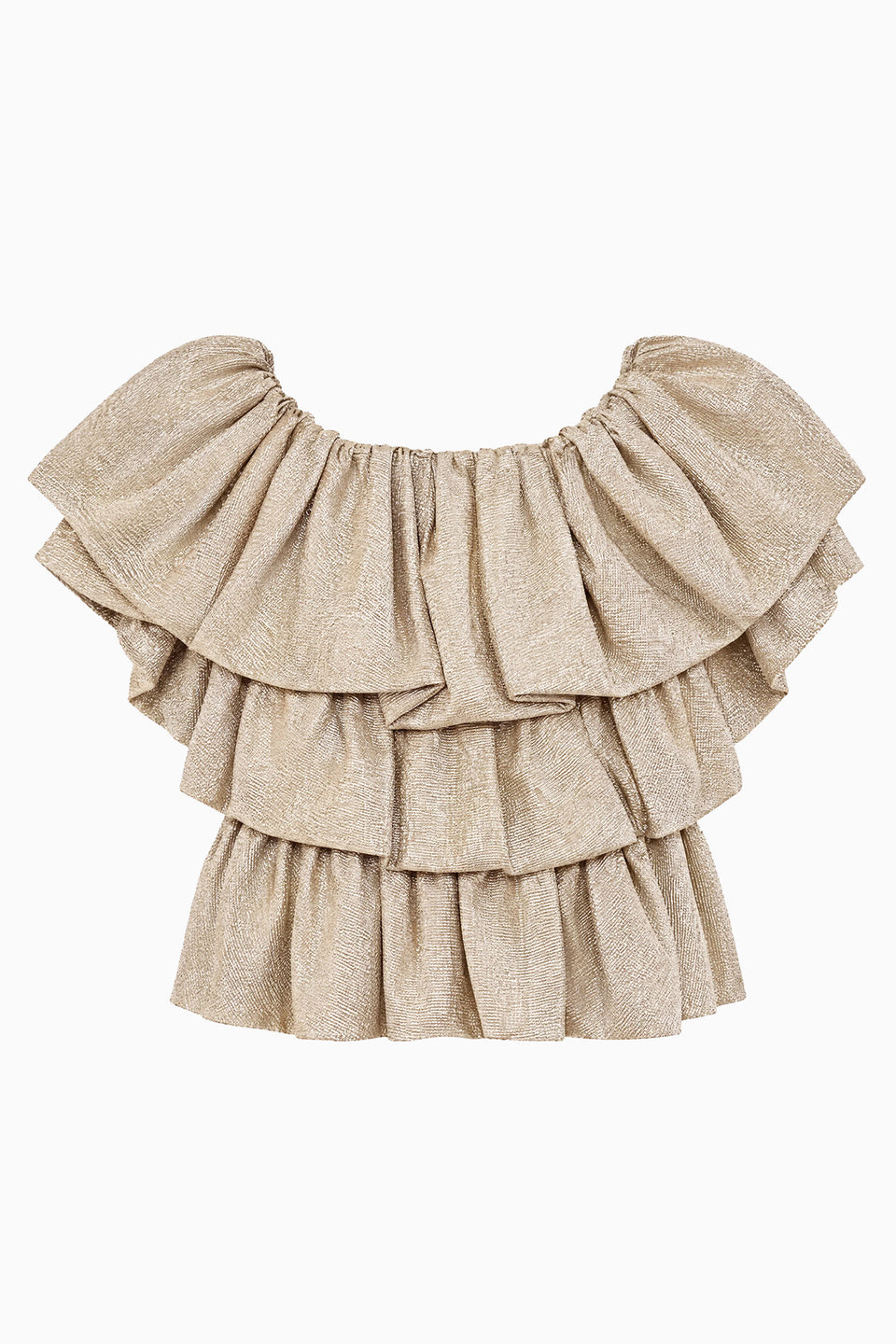 Cecile SS Ruffle Top - Argent