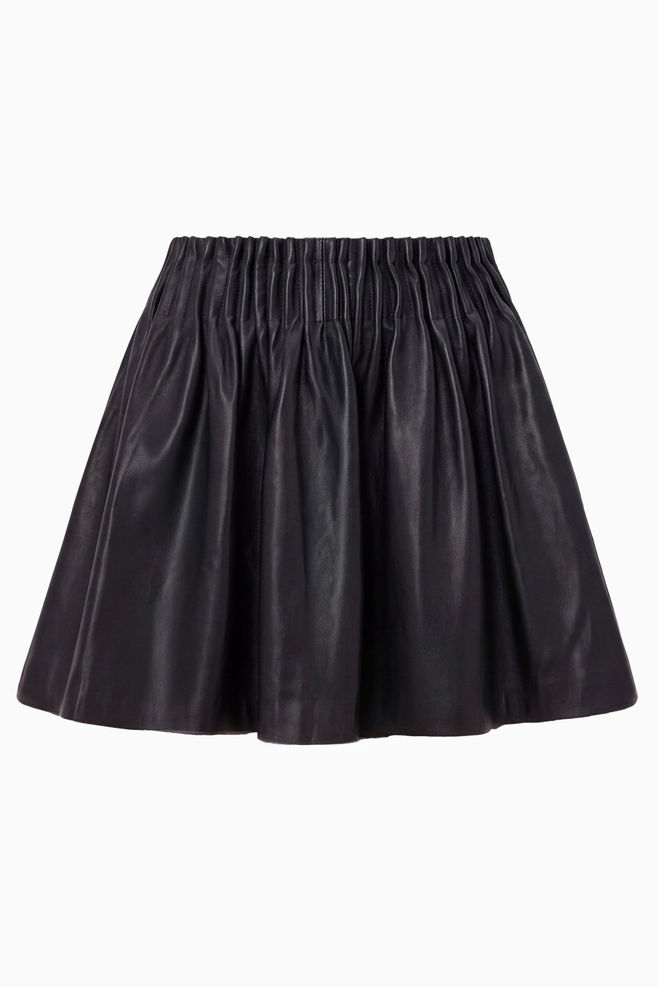 Noir Luxury Leather Mini Skirt - Flat Lay Product Shot | Ulla Johnson