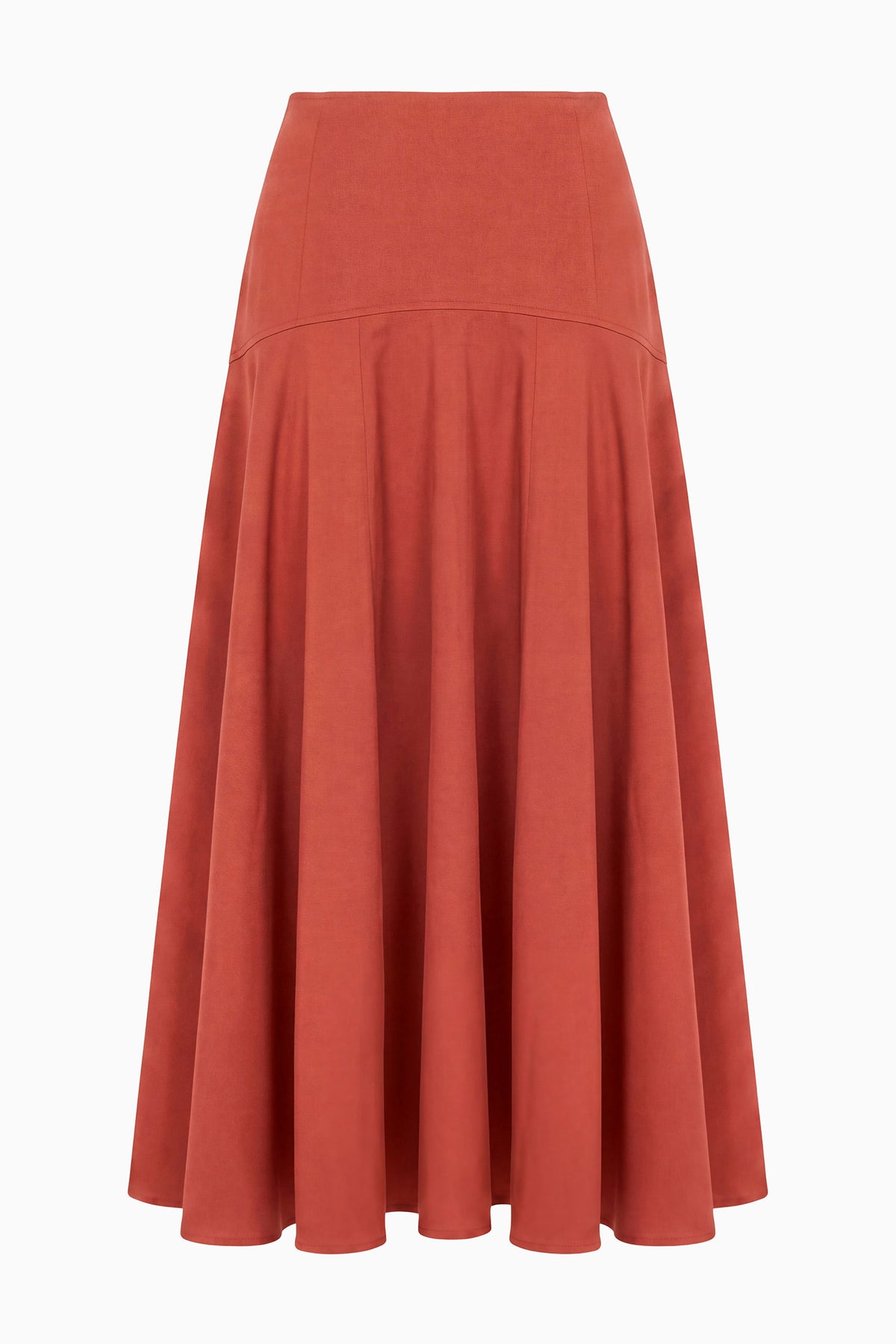 Rosara Flared Midi Skirt - Bronze