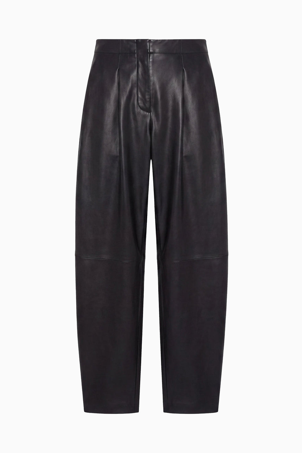 Noir Luxury Lamb Leather Barrel Leg Trouser - Flat Lay | Ulla Johnson