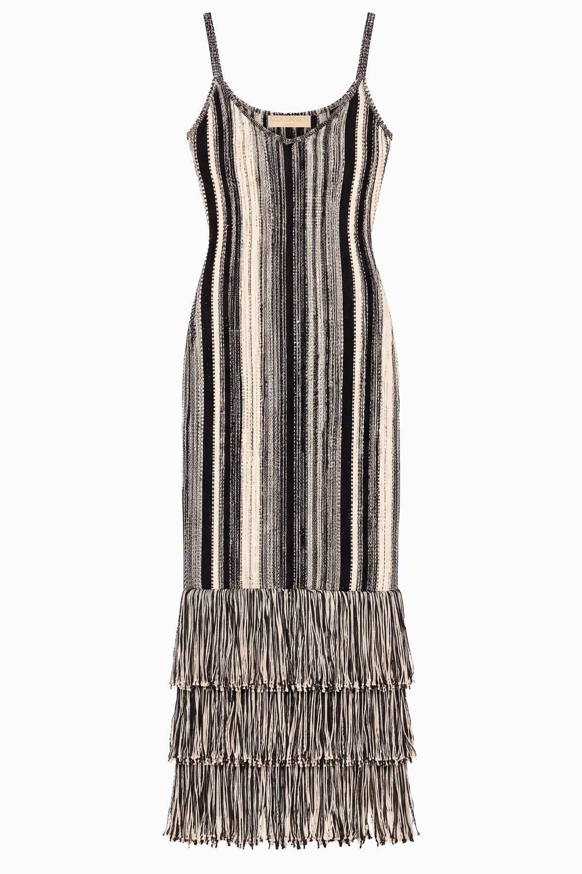 ⁣⁢Nadine Strickkleid - Noir/Gardenia⁤⁣