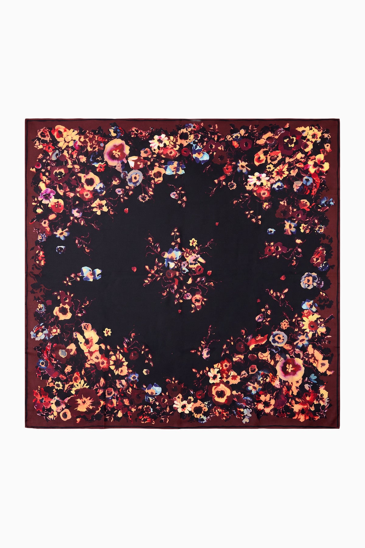 ⁣⁢Chiara zijden vierkante sjaal - Amaranthus⁤⁣