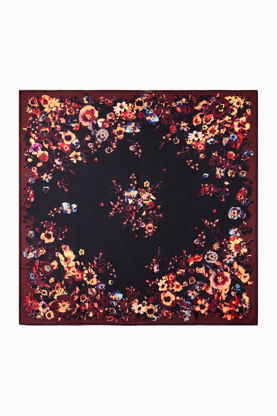 ⁣⁢Chiara zijden vierkante sjaal - Amaranthus⁤⁣