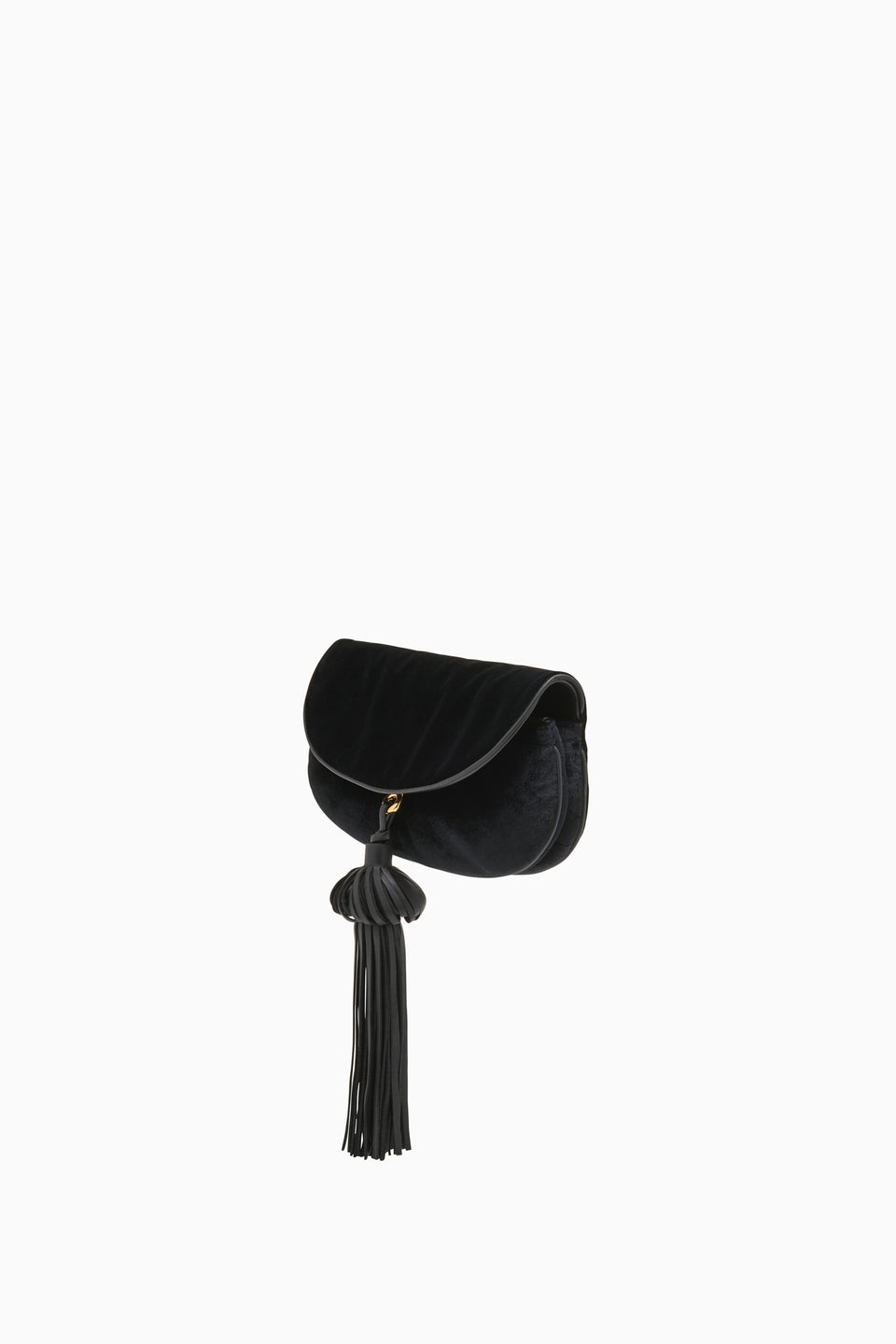 Noir Black Velvet Luxury Clutch - Three-Quarter Angle View | Ulla Johnson
