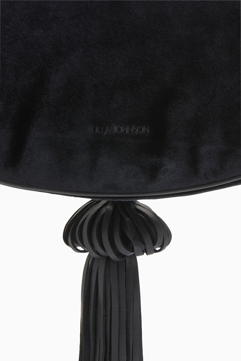 Noir Black Velvet Clutch - Tassel Knot Close-Up Detail | Ulla Johnson