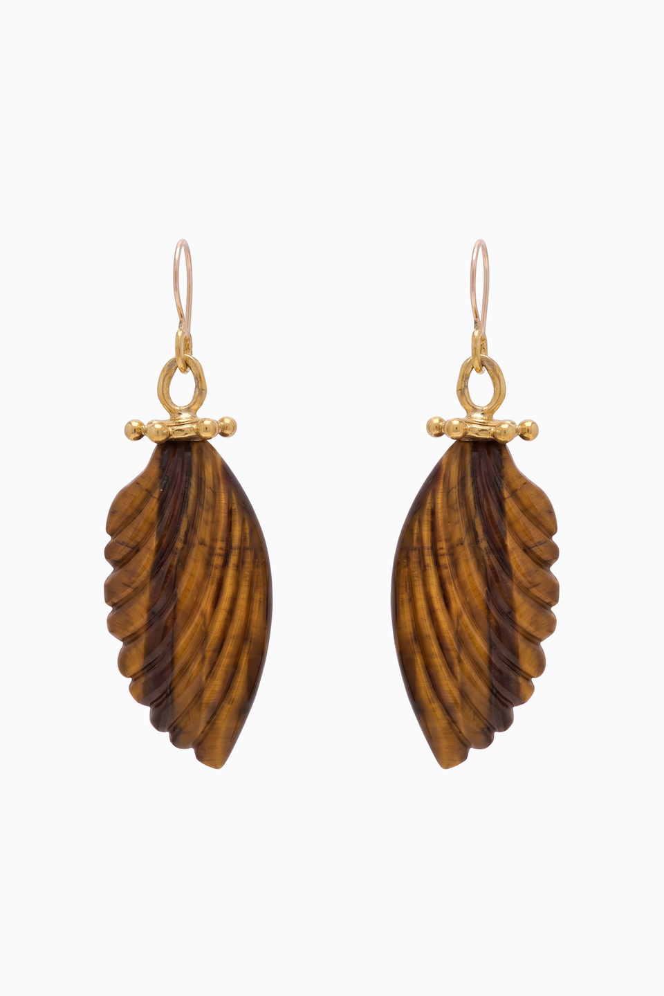 ⁣⁢Kleiner Flügelstein-Ohrhänger - Tiger's Eye⁤⁣