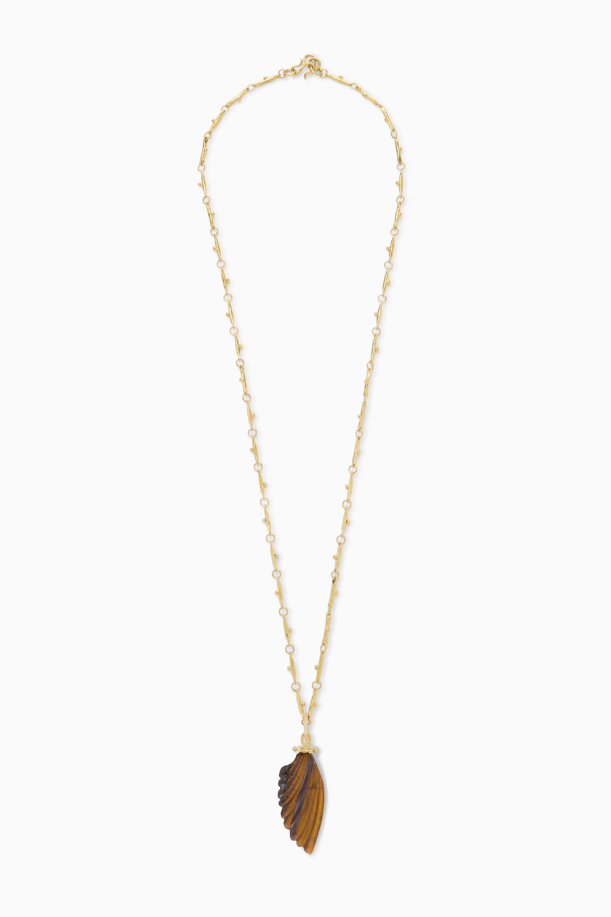 Large Wing Charm Necklace - Tiger's Eye