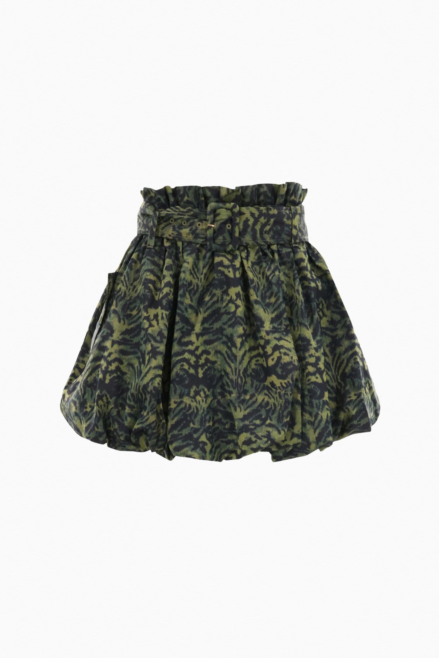 Desert Jasper Silk Bubble Hem Mini Skirt - Front Flat Lay | Ulla Johnson