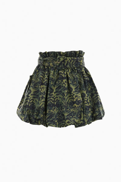 Desert Jasper Silk Bubble Hem Mini Skirt - Front Flat Lay | Ulla Johnson