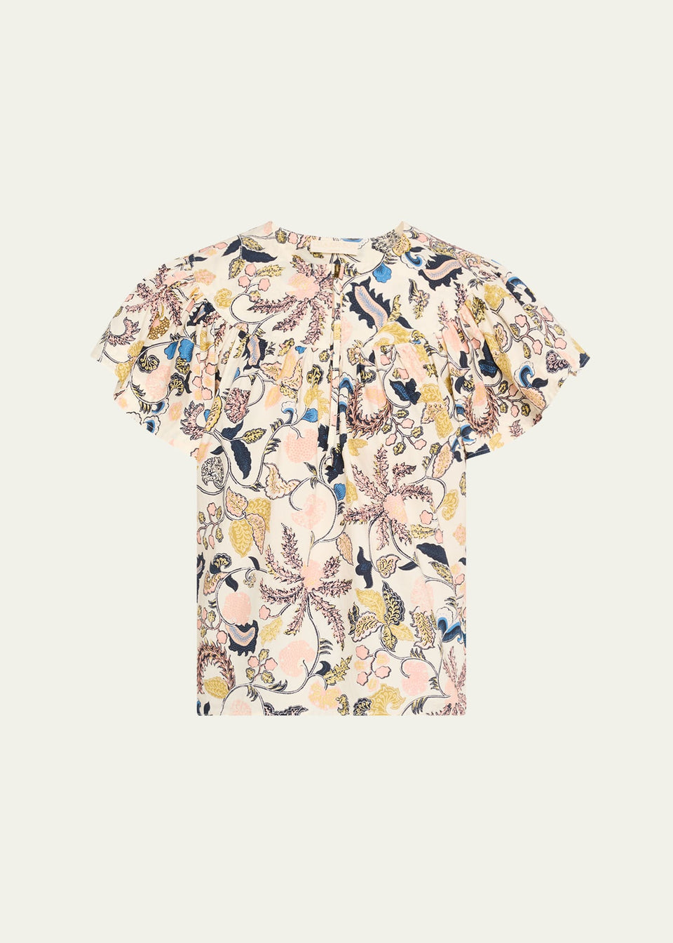 Perline Flutter Sleeve Blouse - Magnolia