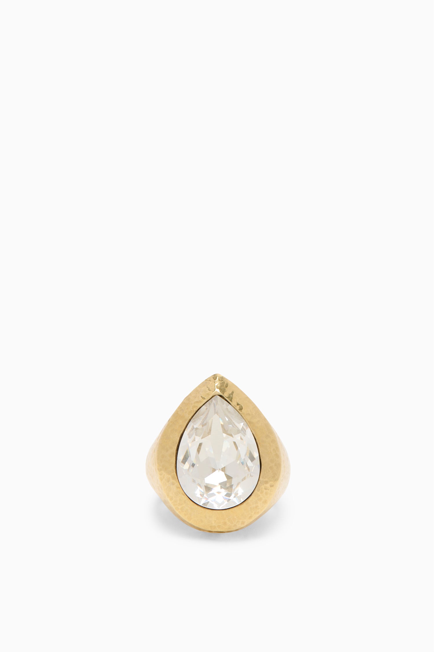 Ulla Johnson Eula Crystal Pear Signet Ring - Crystal