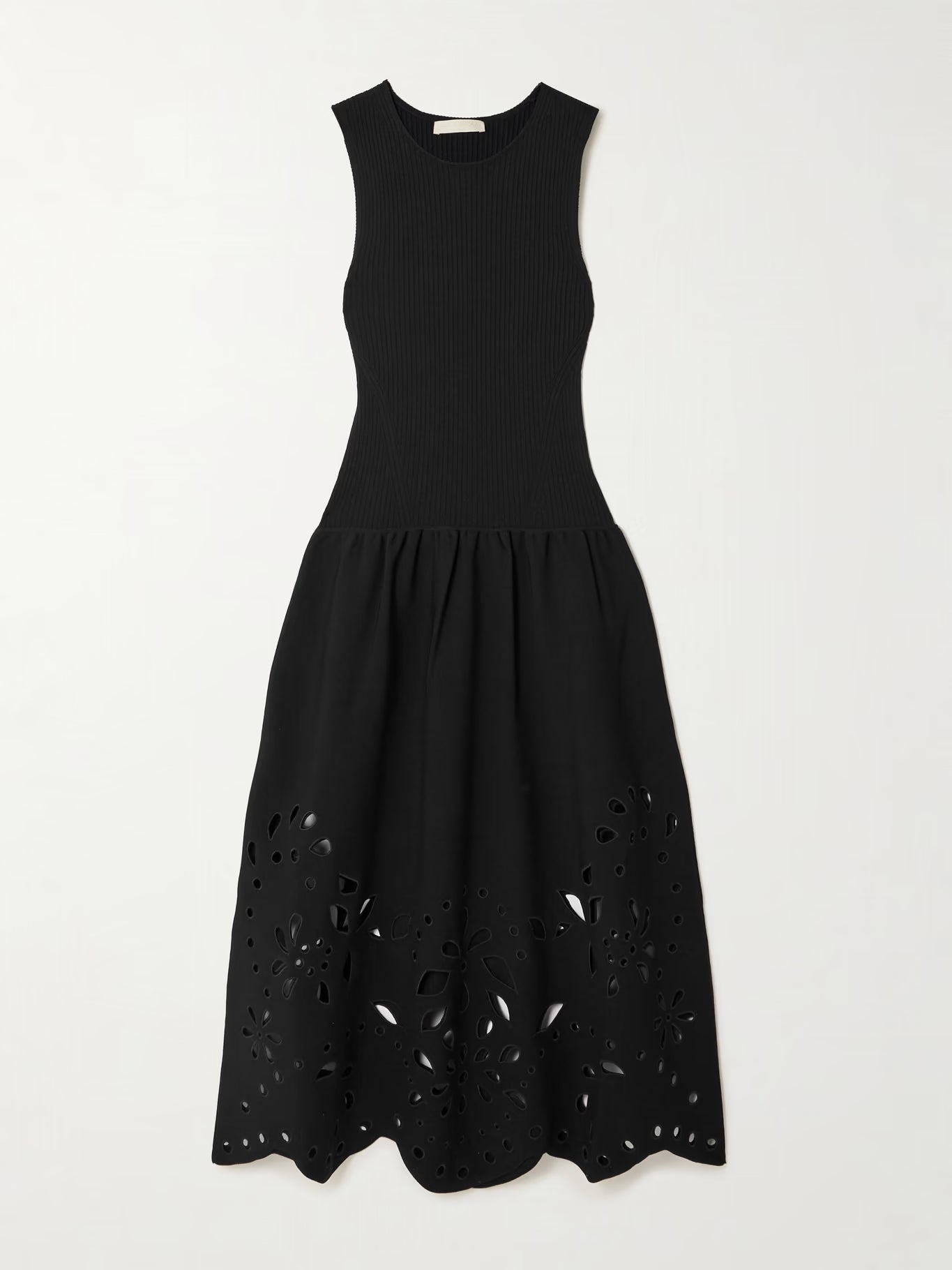 Rosaline Sleeveless Drop Waist Knit Midi - Noir