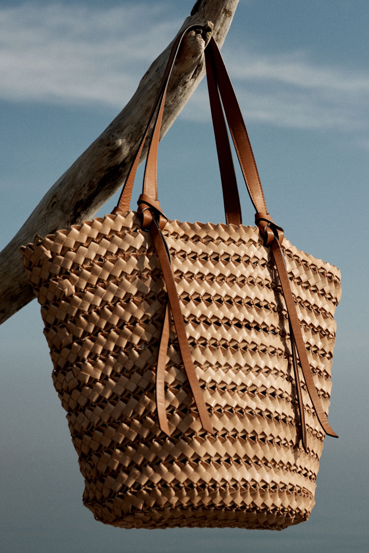 Imani Large Woven Tote - Natural