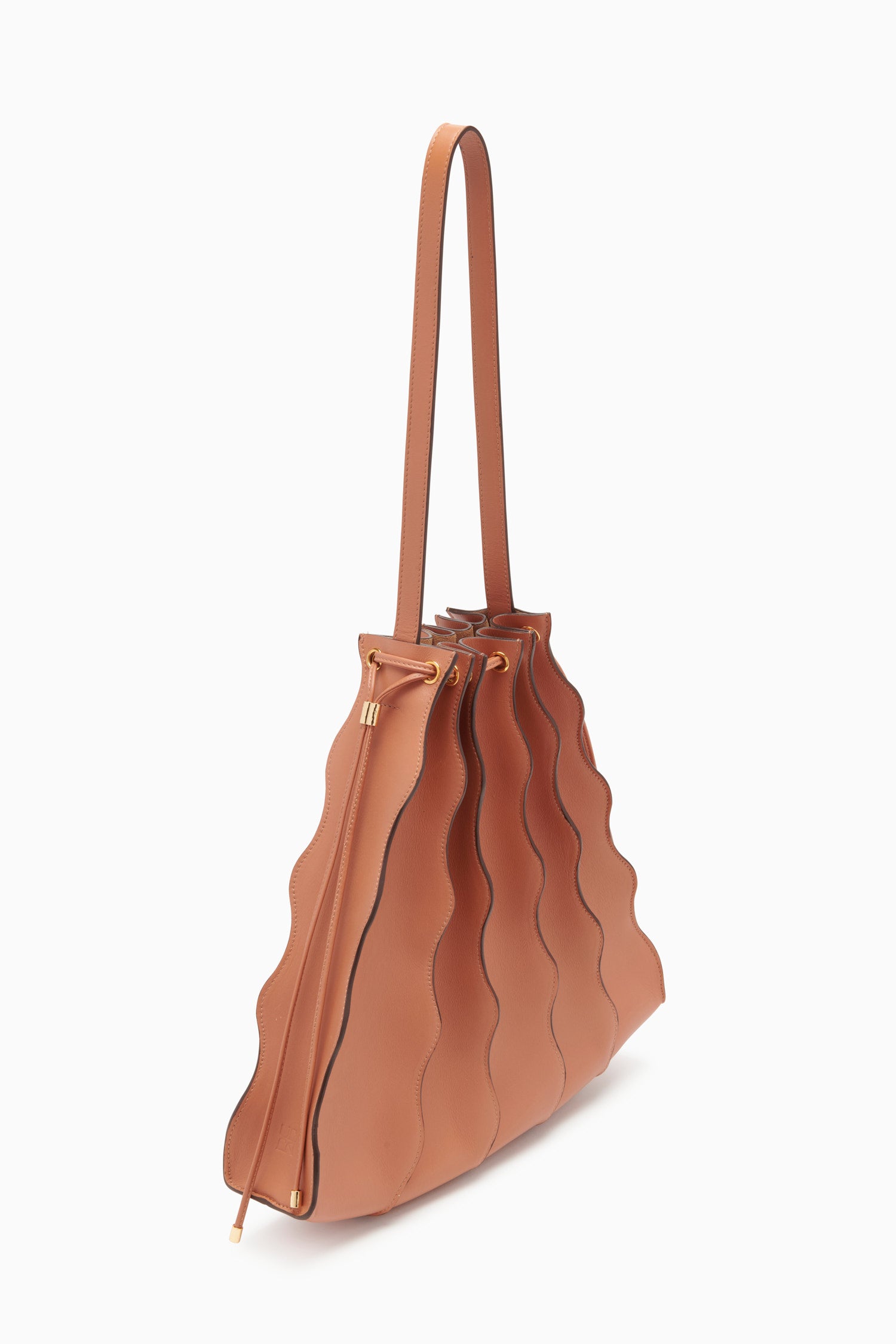 Adria Pleated Wave Tote - Pecan Brown