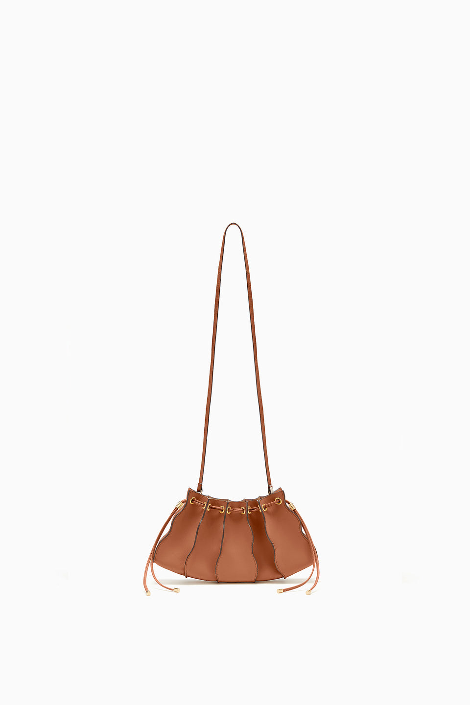 Adria Pleated Wave Clutch - Pecan Brown