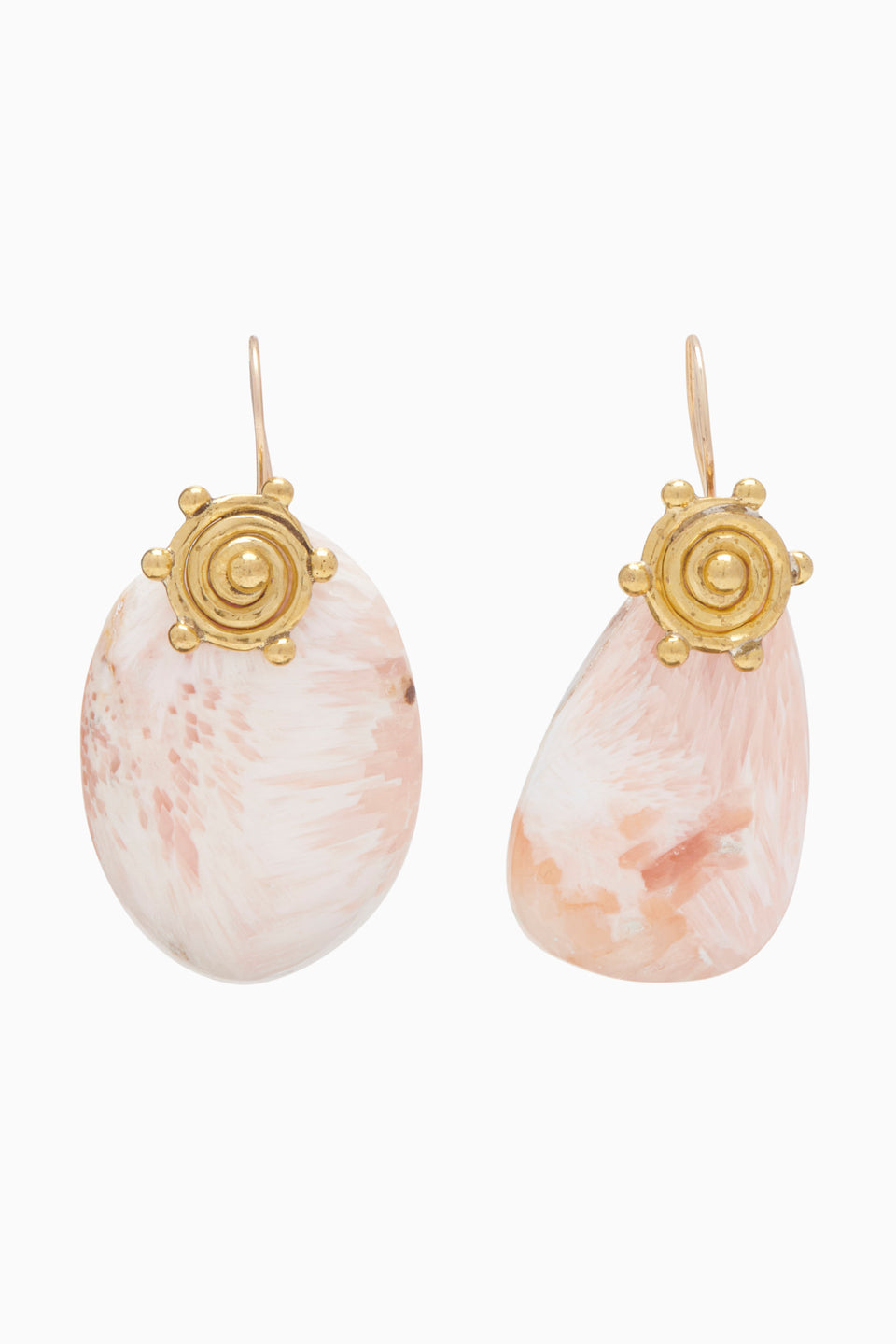 Mini Spiral Stone Earring - Pink Solscite