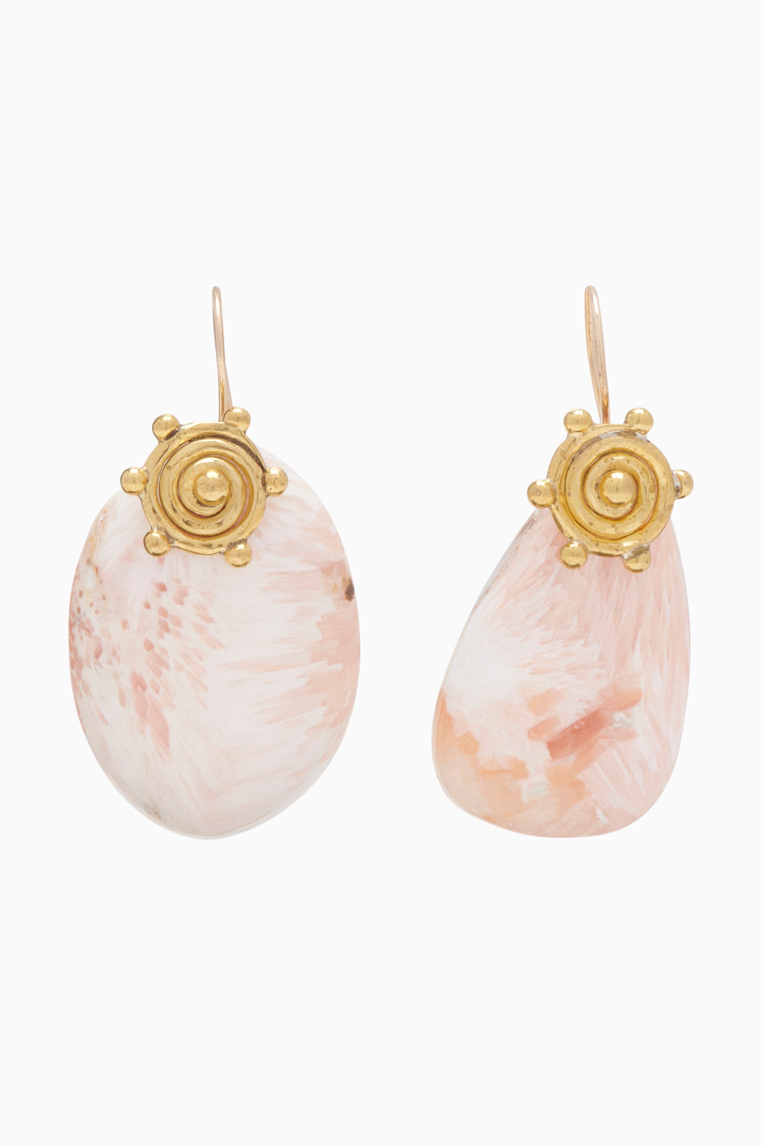 Ulla Johnson Mini Spiral Stone Earring - Pink Solscite