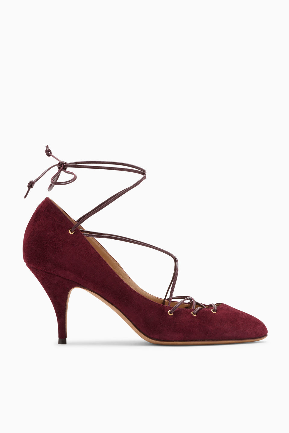 Lola Ballerina Lace Up Pump - Acajou