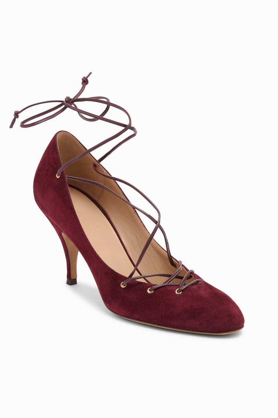 Lola Ballerina Lace Up Pump - Acajou