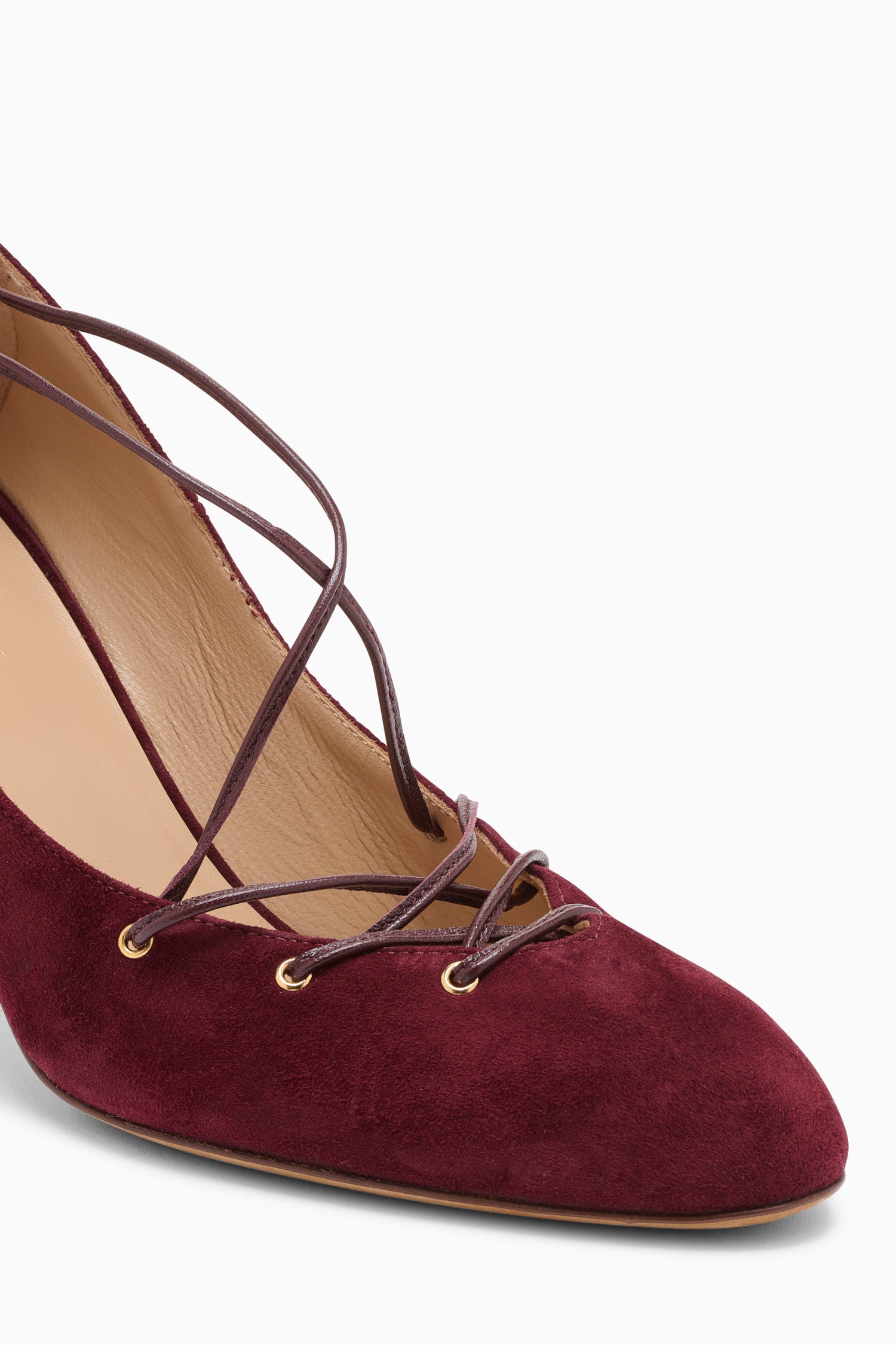 Lola Ballerina Lace Up Pump - Acajou