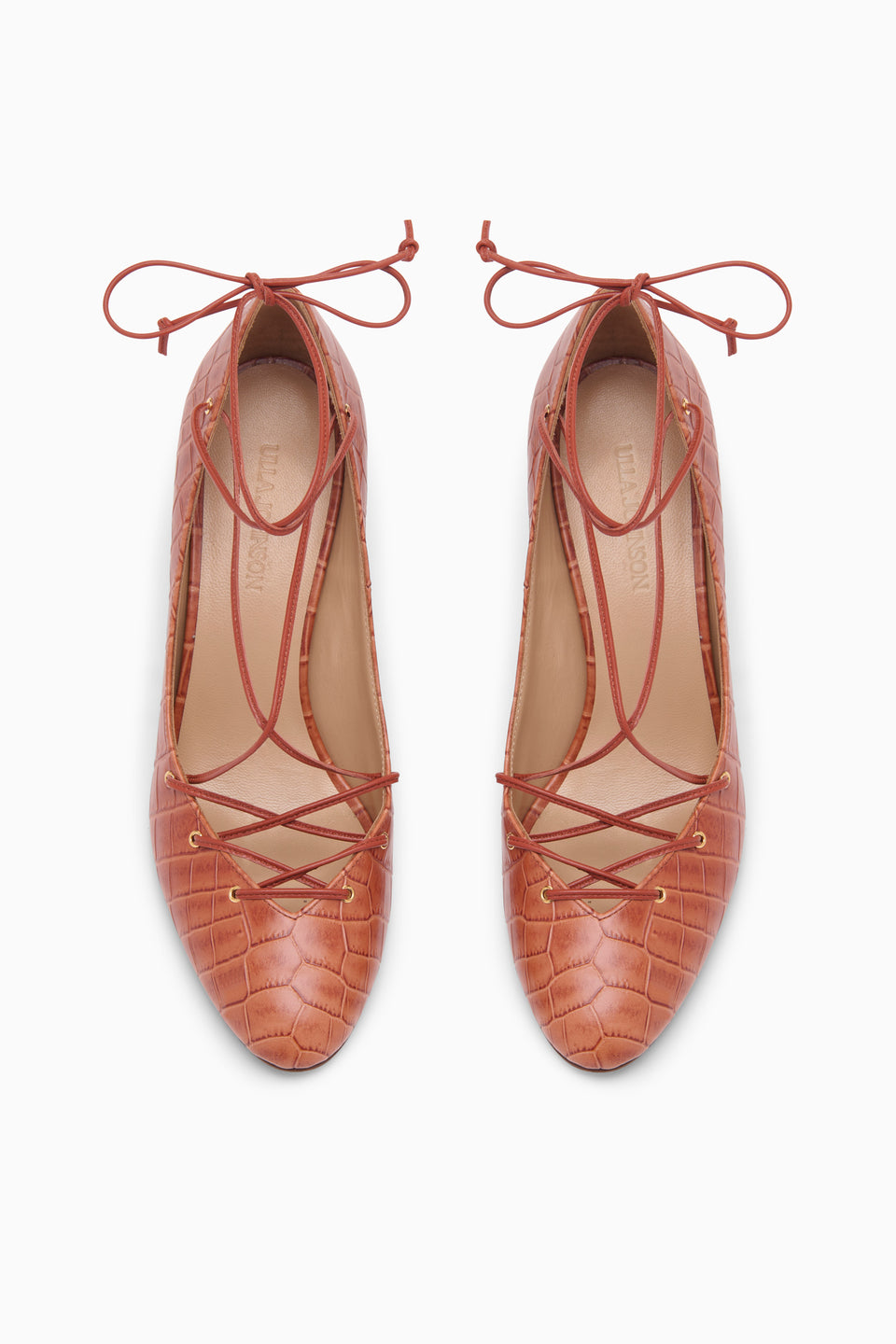Lola Ballerina Lace Up Pump - Redwood