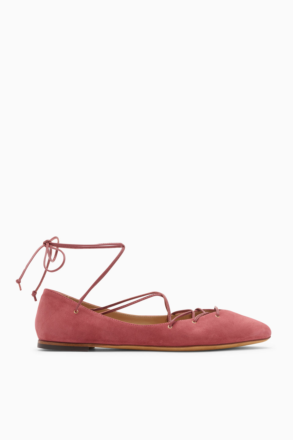 Lola Ballerina Lace Up Flat - Fig