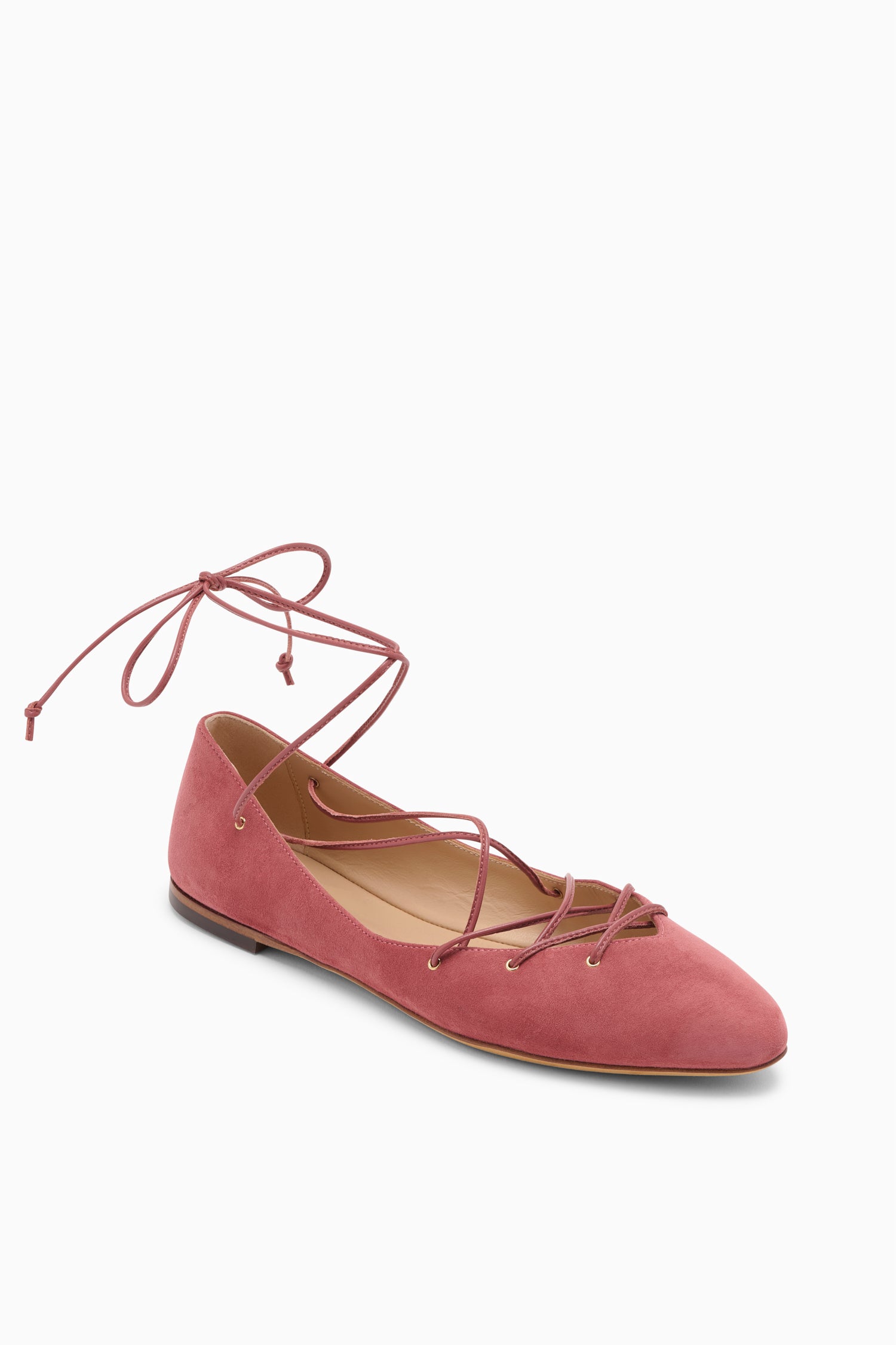 Lola Ballerina Lace Up Flat - Fig