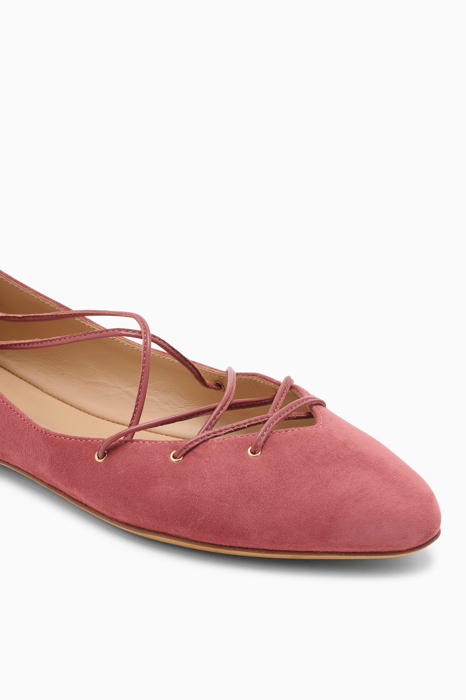 Lola Ballerina Lace Up Flat - Fig
