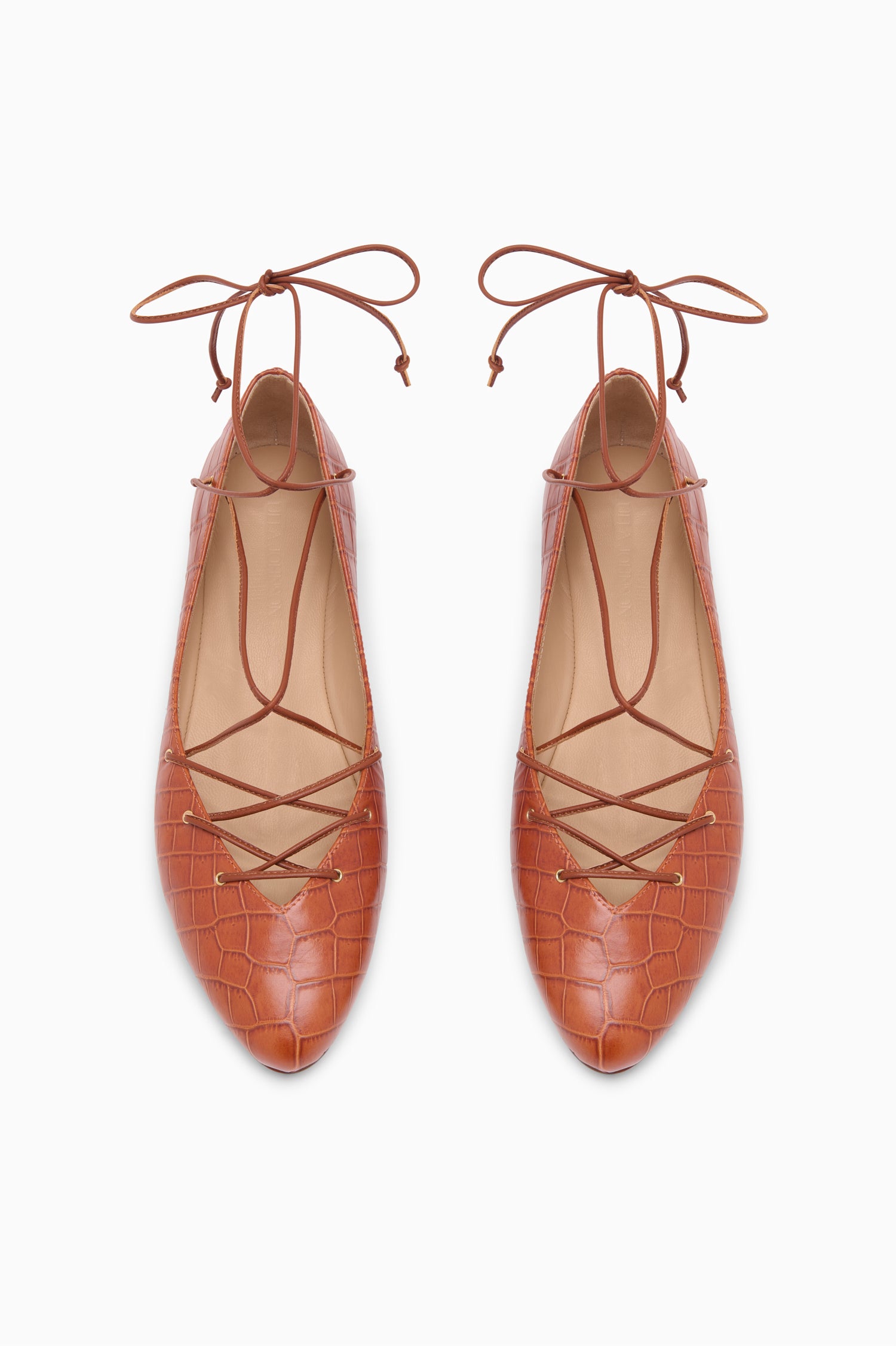 Lola Ballerina Lace Up Flat - Redwood