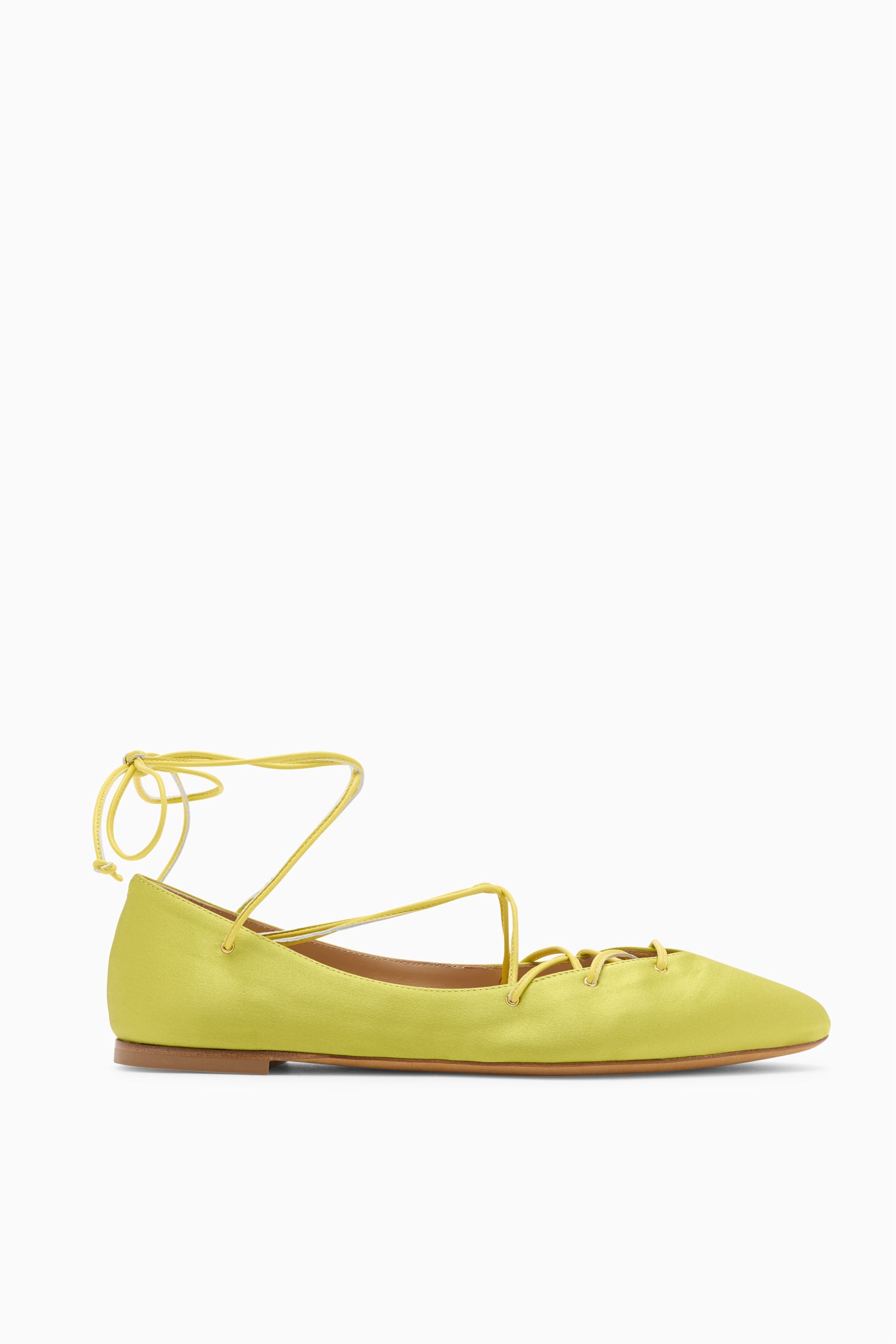 Lola Ballerina Lace Up Flat - Limon