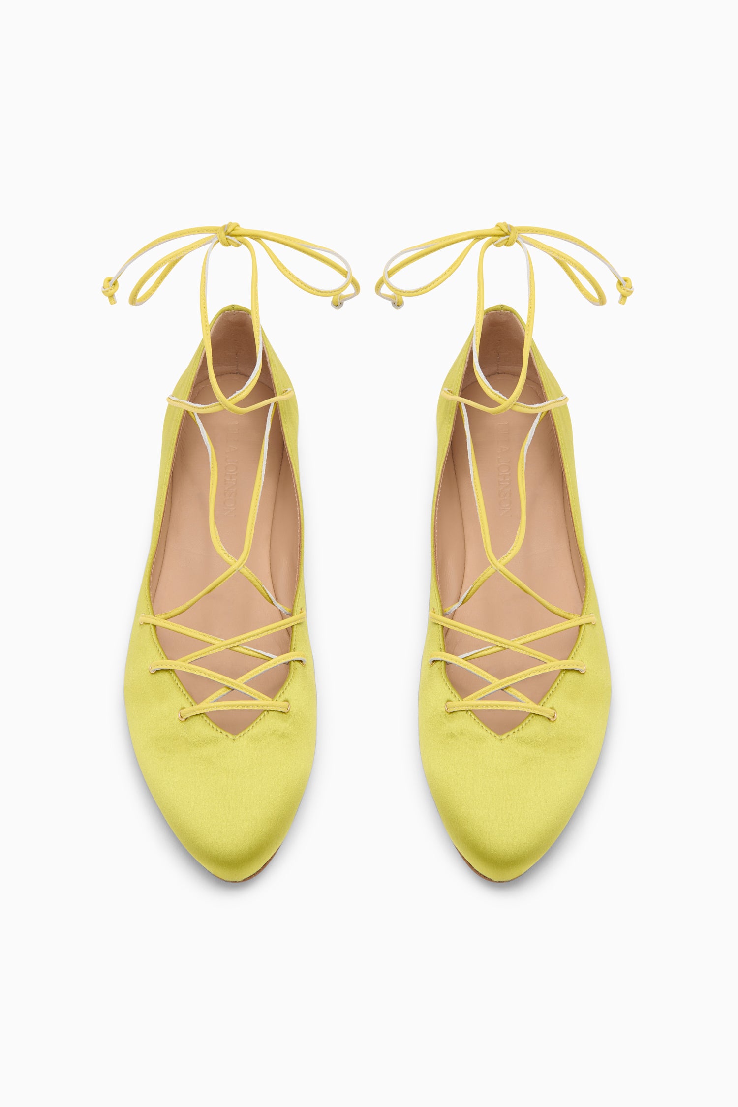 Lola Ballerina Lace Up Flat - Limon