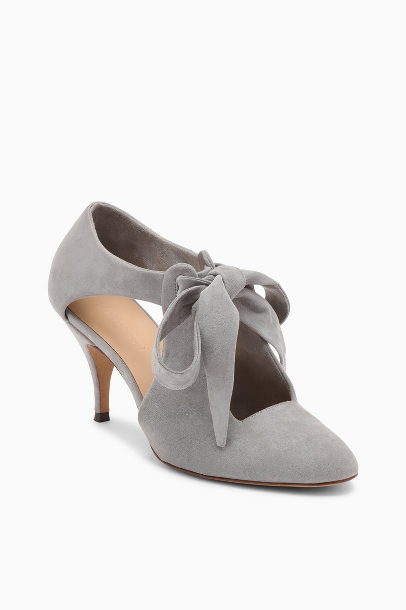 Ingrid Soft Bow Pump - Stone Grey Suede Pump - Ulla Johnson