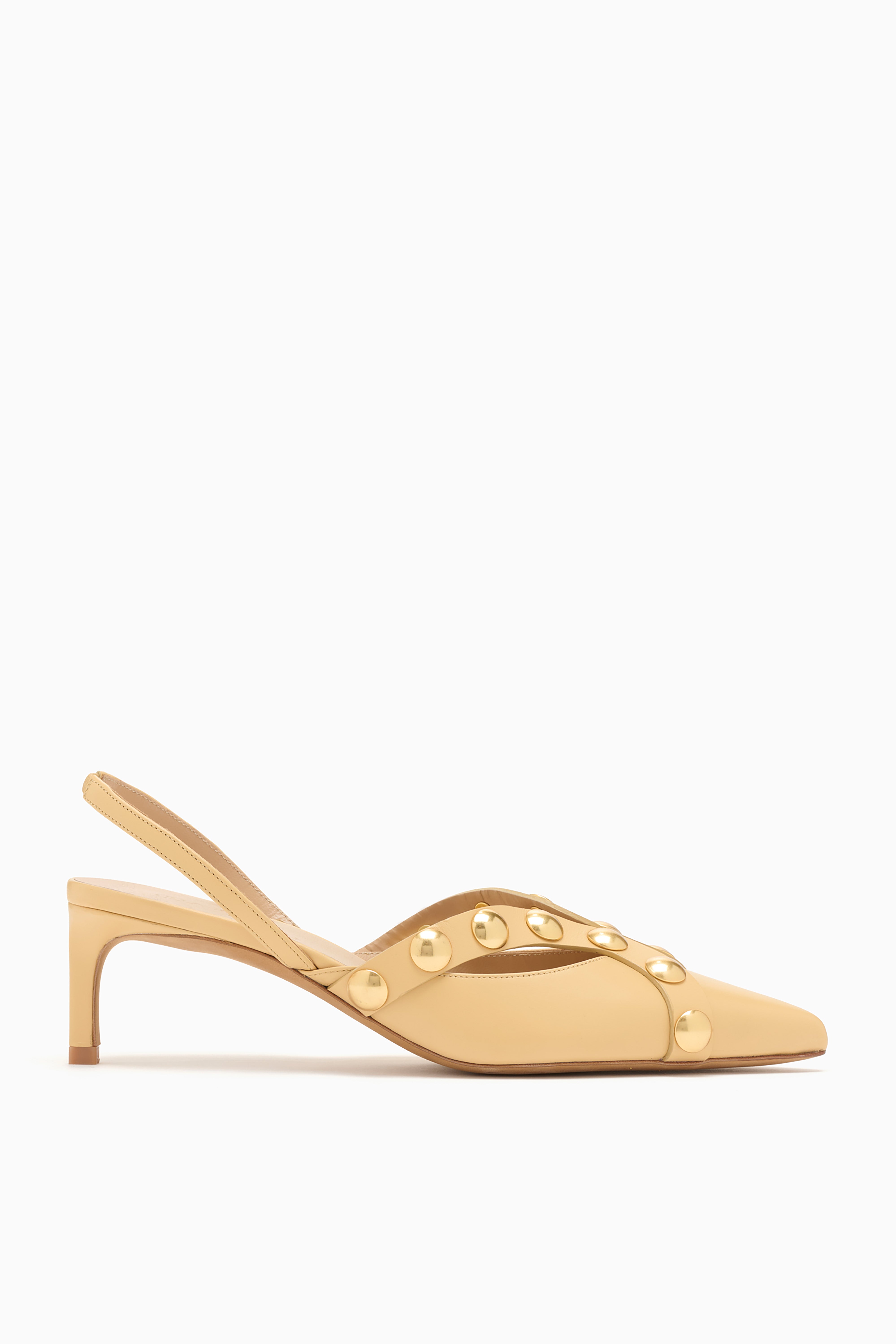 Vendome Studded Kitten Heel Miele