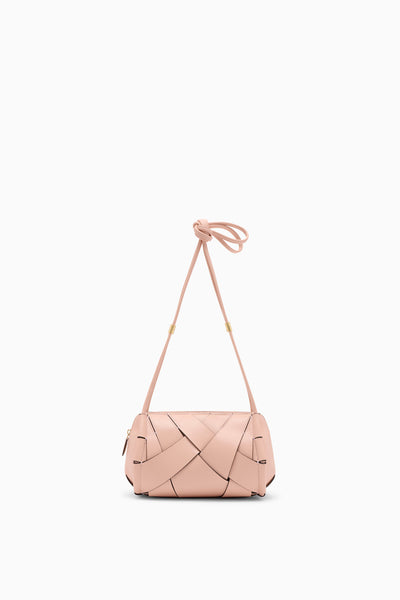 Charlotte Camera Bag - Tulip Hand-Woven Pink Italian Leather Bag