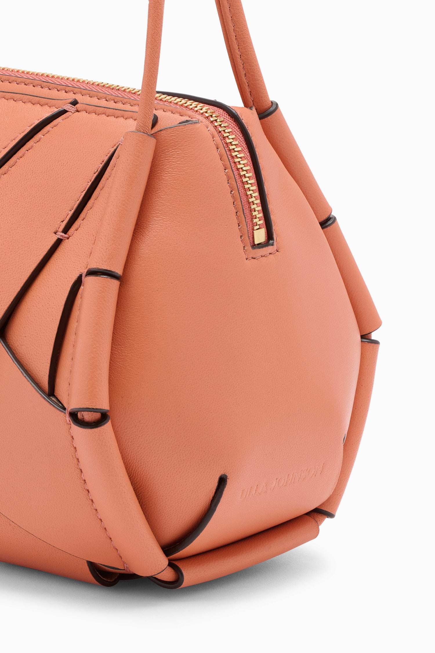 Charlotte Camera Bag - Rose Hand-Woven Pink Italian Leather Bag