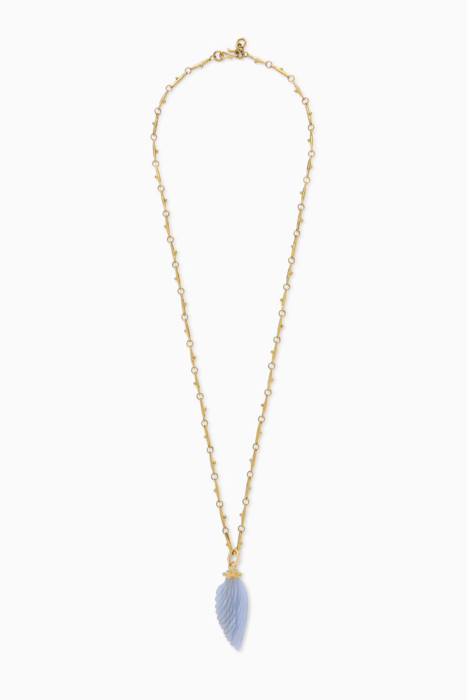 Large Wing Charm Necklace - Blue Agate
