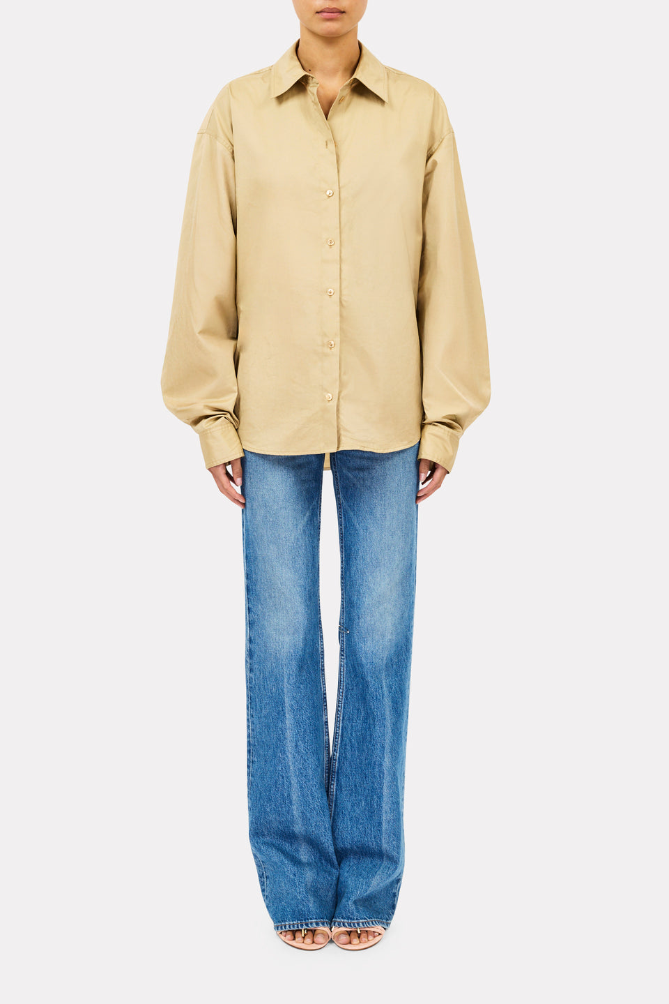 ⁣⁢Chemisier en coton Laia - Sable⁤⁣