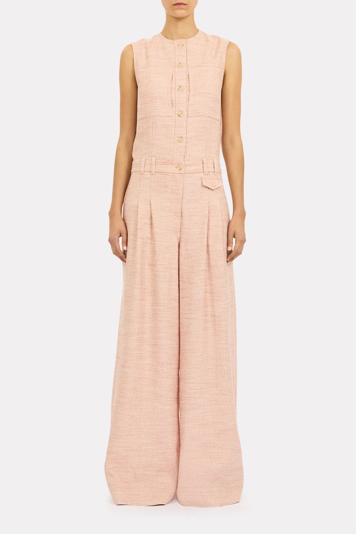 ⁣⁢Esme Jumpsuit Met Wijde Pijpen - Rozenhout⁤⁣