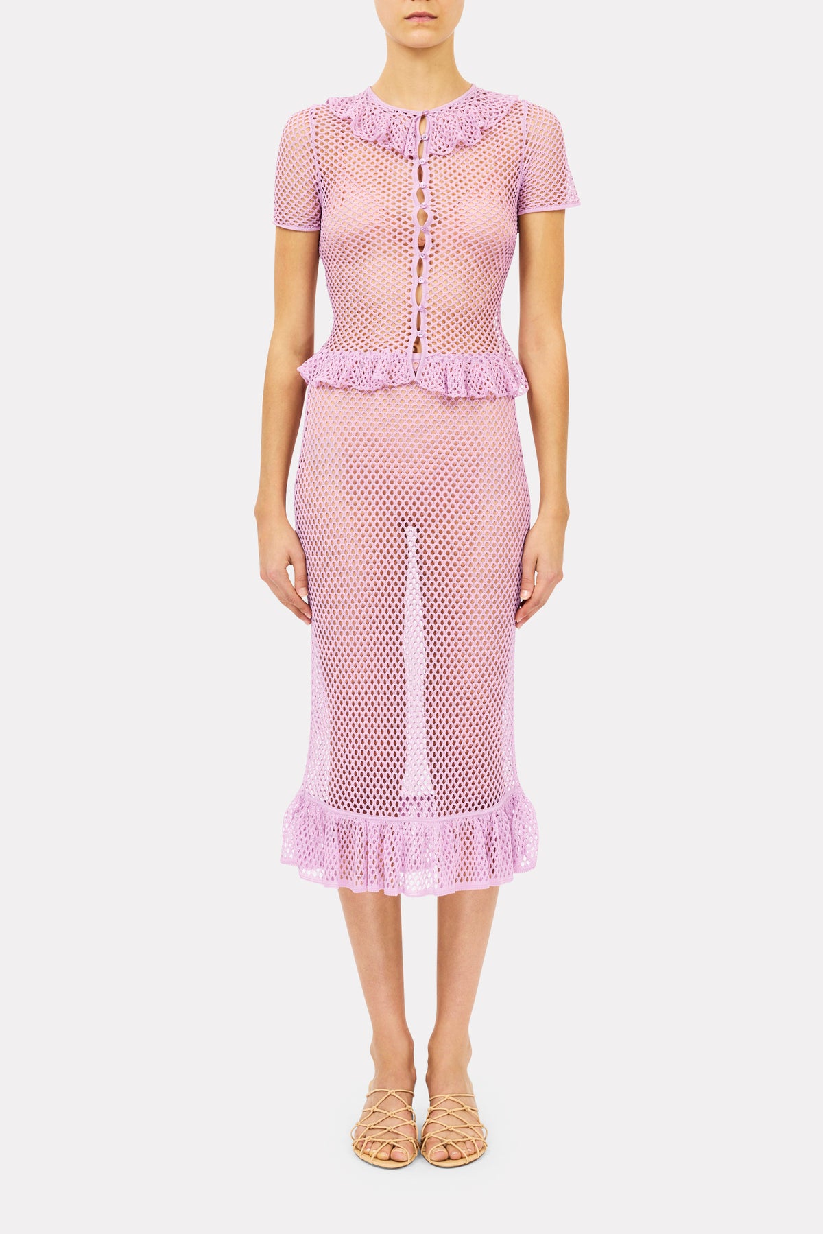 Lorna Mesh Midi Skirt - Lilac
