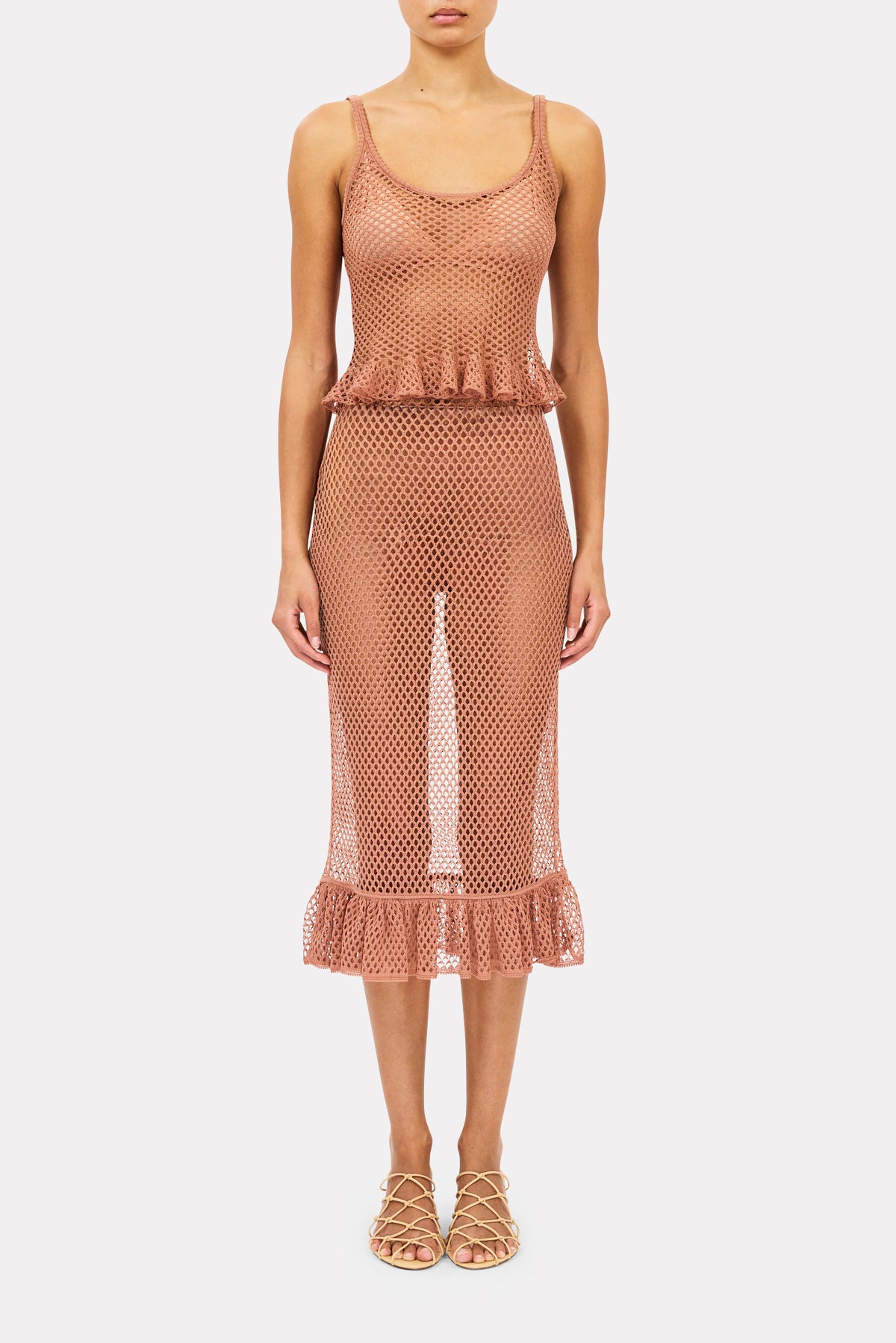 Lorna Mesh Midi Skirt - Shell