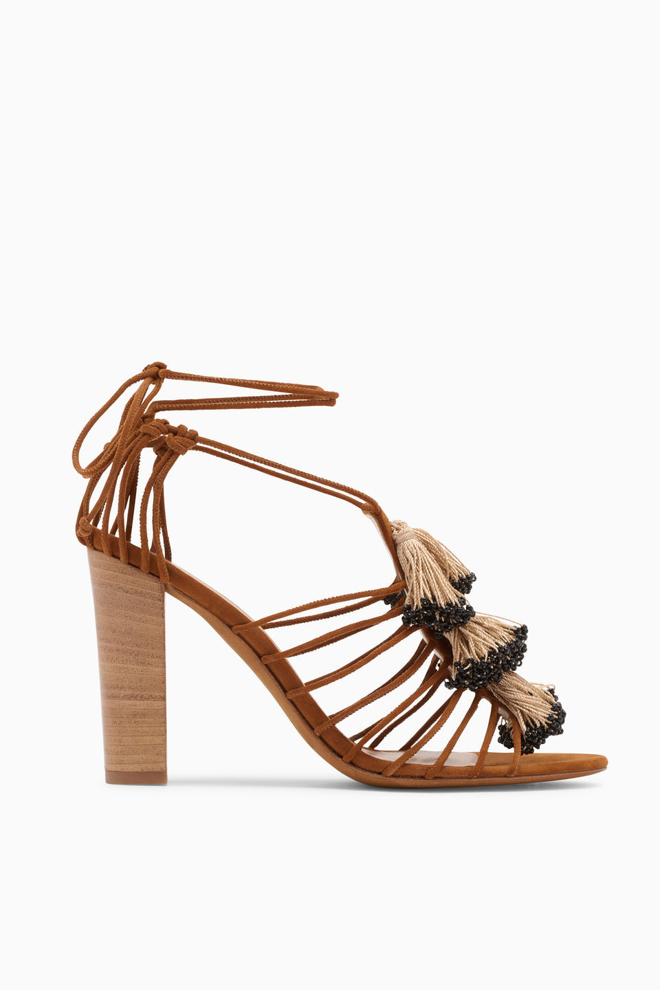 ⁣⁢Sandale À Talon Haut Et Franges Perlées - Canyon⁤⁣