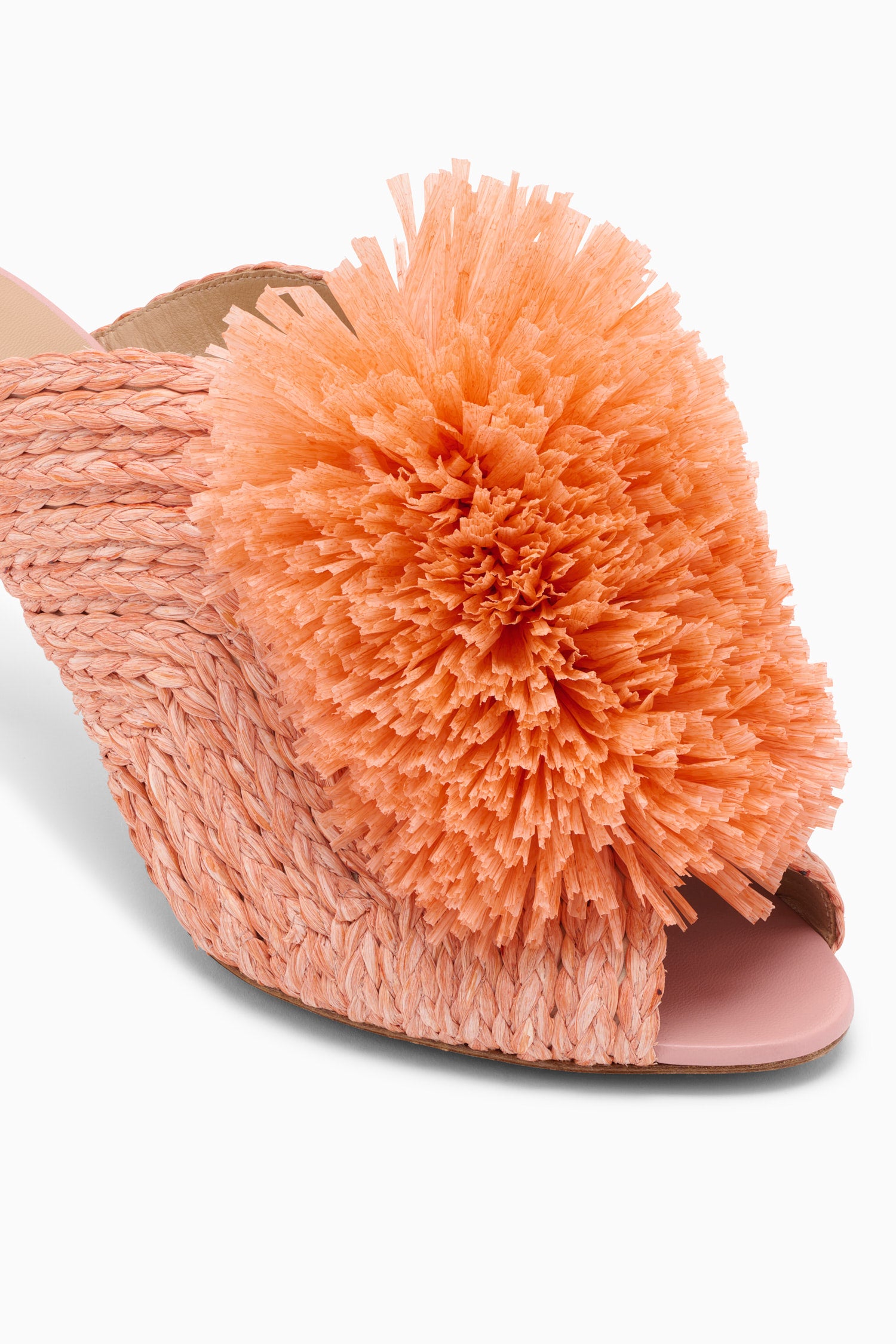 Ulla Johnson ⁣⁢Mule À Talon Haut Franges Raphia - Coquillage⁤⁣