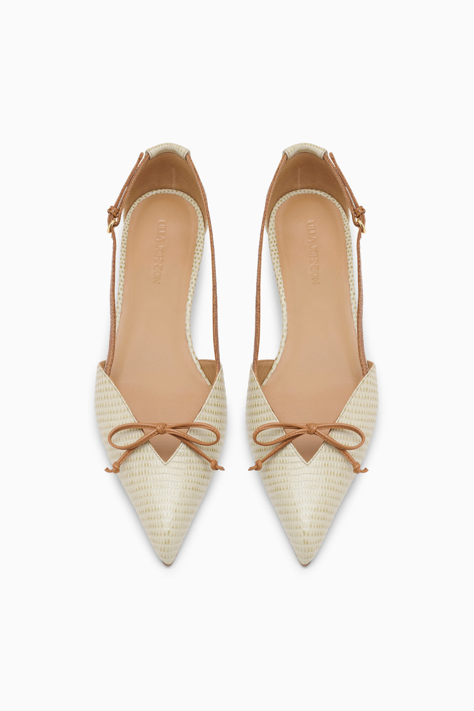 ⁣⁢Bow Kitten-Heel Slingback - Oliv⁤⁣