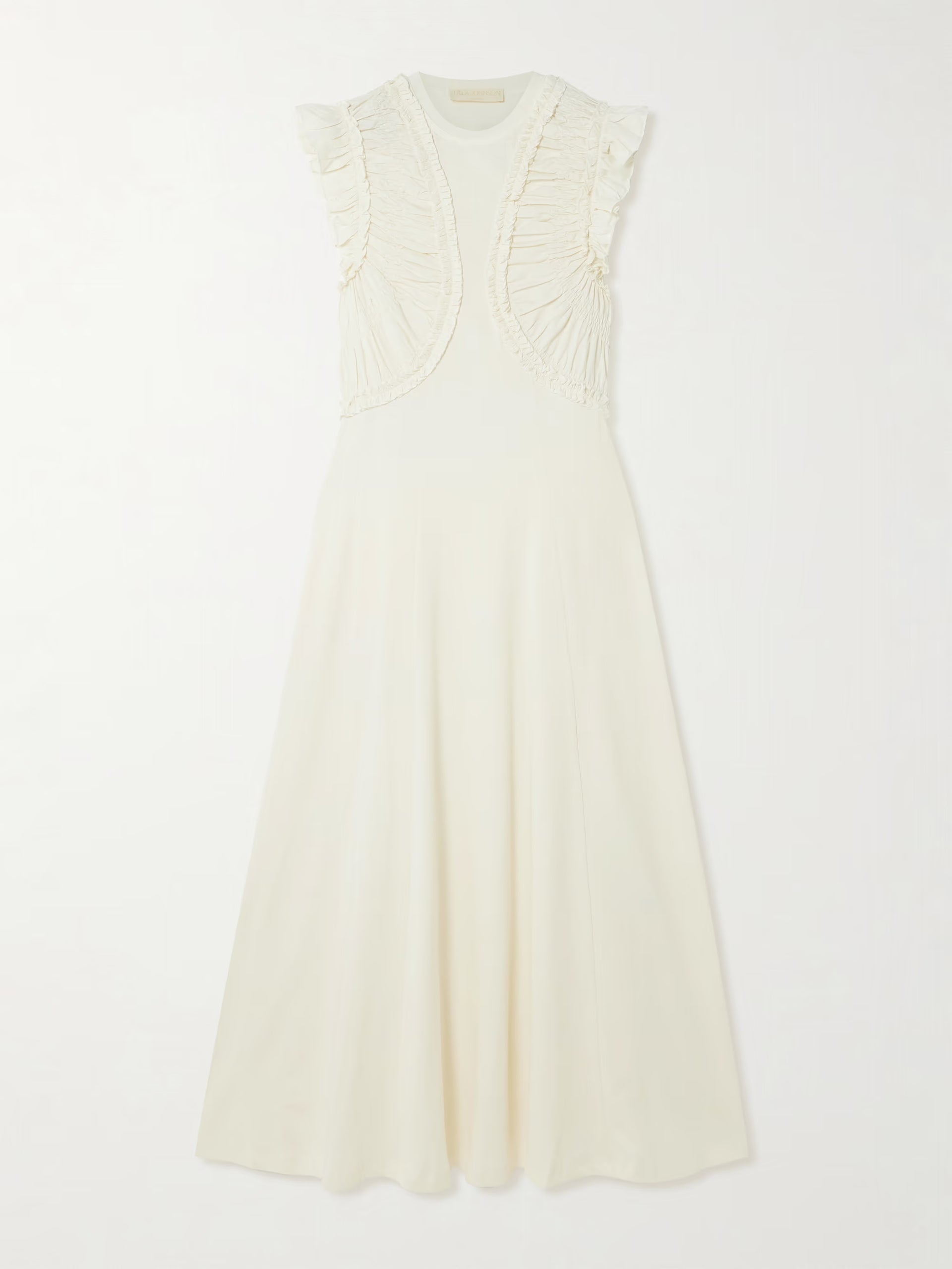 Shiva Sleeveless Ruffled Midi Dress - Pristine