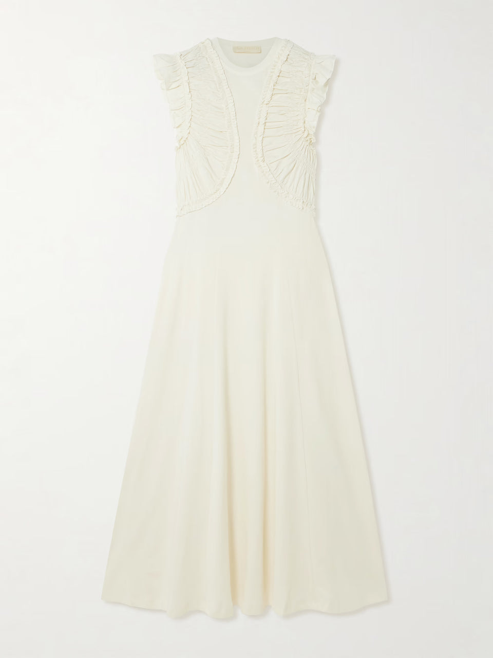 Shiva Sleeveless Ruffled Midi Dress - Pristine