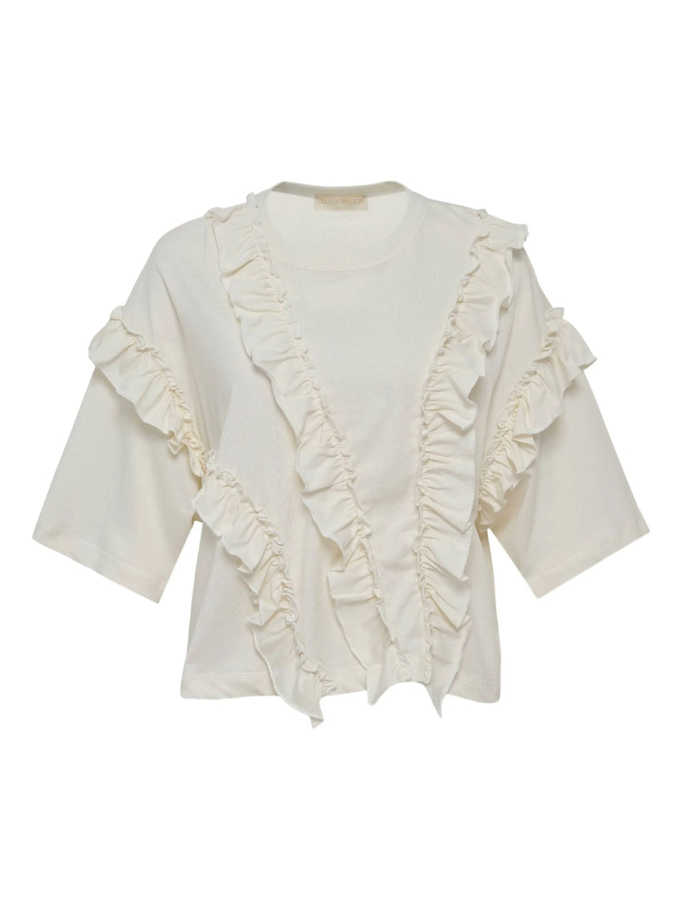 Sydney Short Sleeve Ruffle Tee - Pristine
