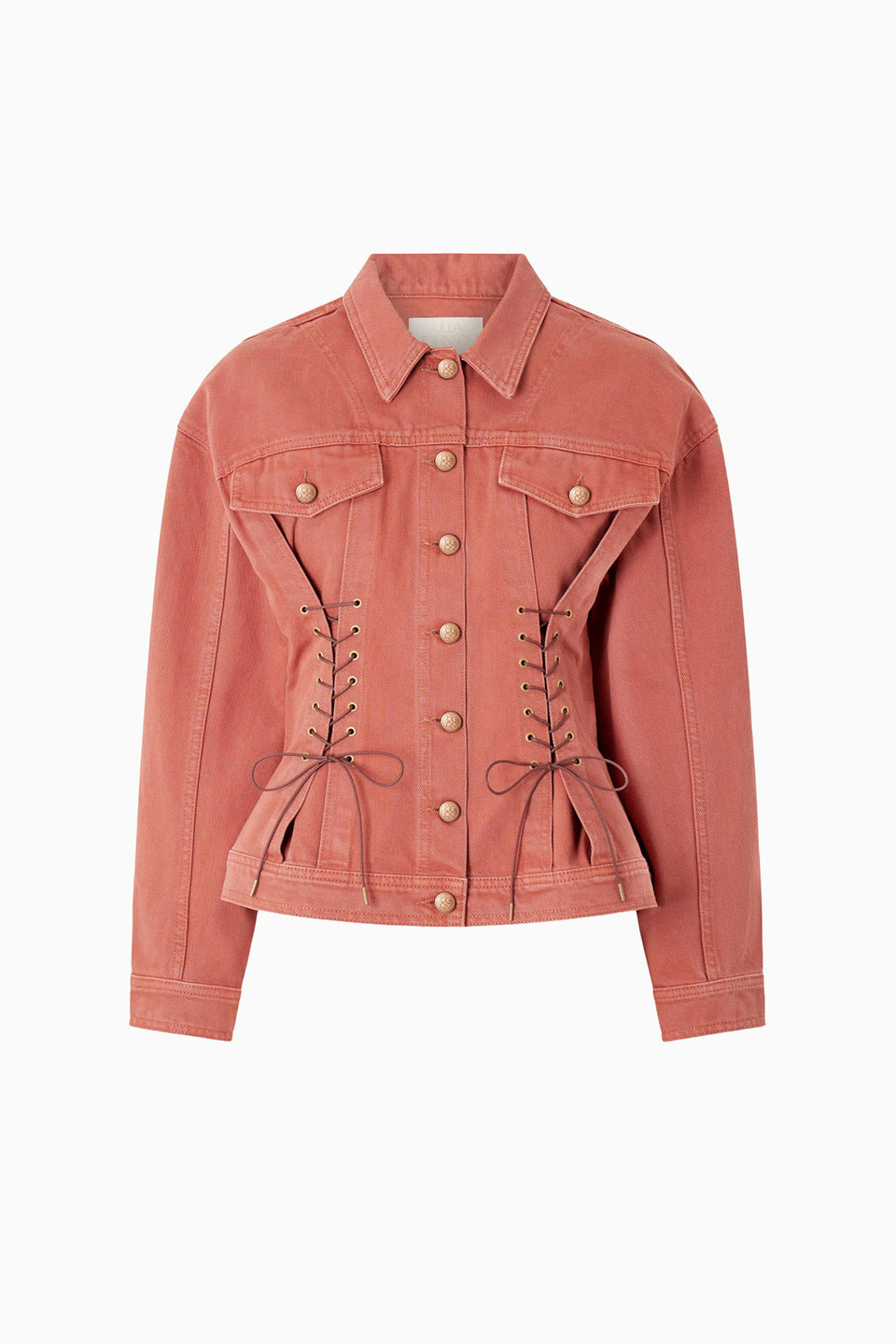 The Naomi Jacket with Lace Up Detail - Garden Rose