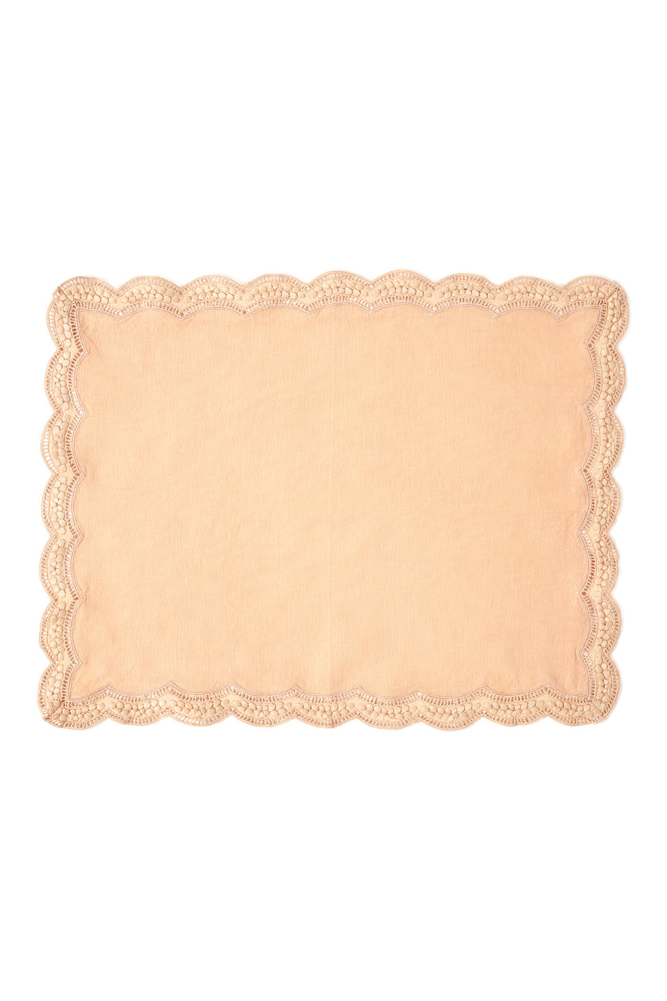 Scallop Embroidered Placemat - Blush