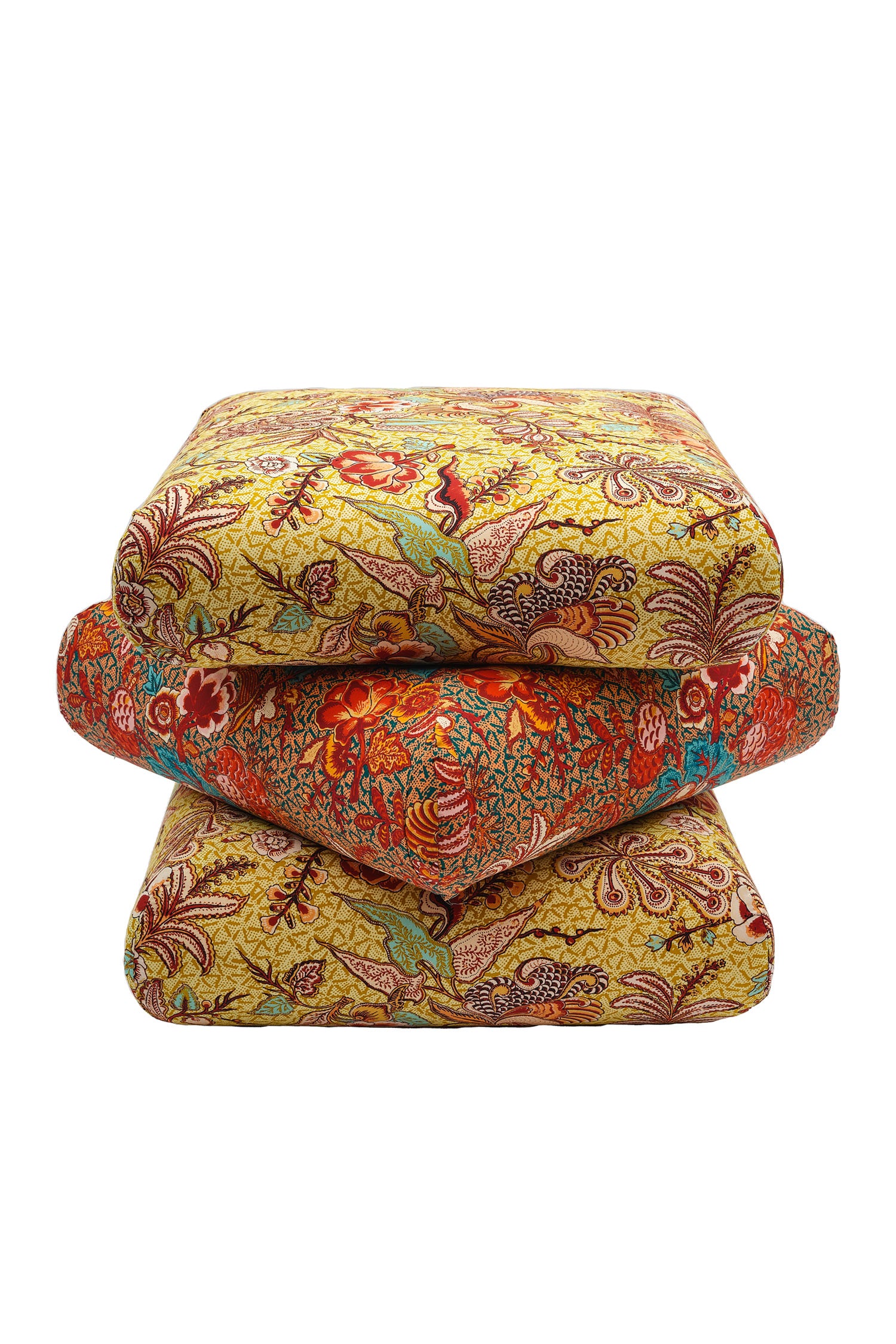 Ulla Johnson Wild Hibiscus Printed Pouf - Calla Lily