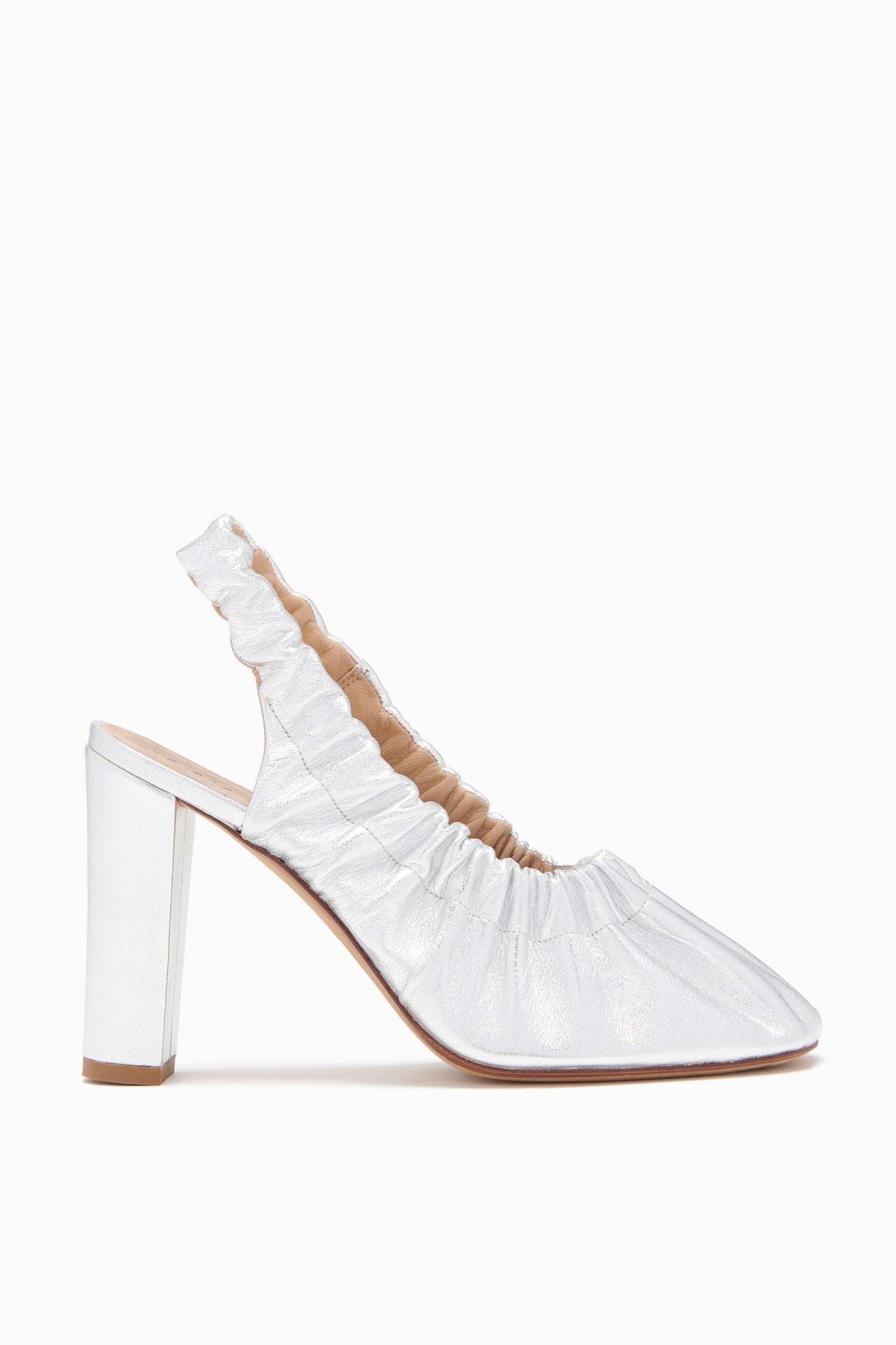Ulla Johnson Lucia Ruched High Heel - Silver